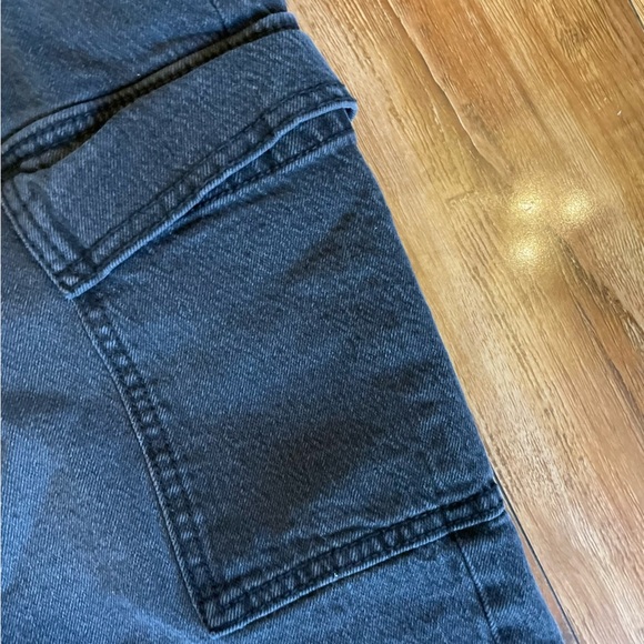 AVA & VIV Women’s Black Distressed Denim Jean Cargo Slim Skirt Size 17 - Picture 8 of 12